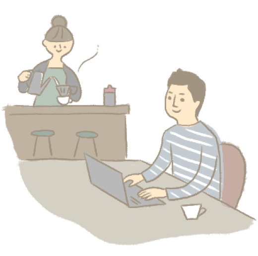 ノートパソコンを使っている女性