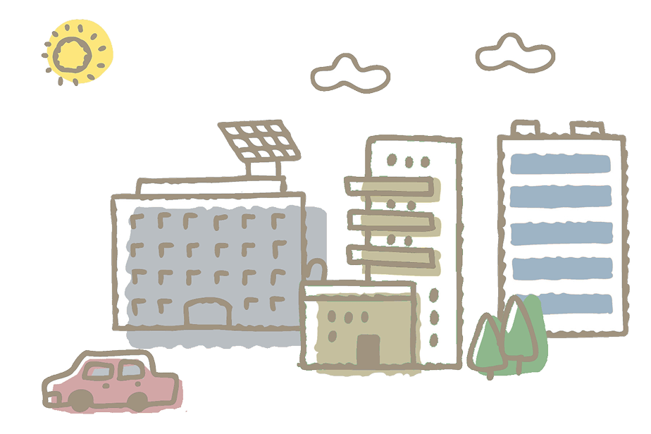 ビルが並んでいるアイコン