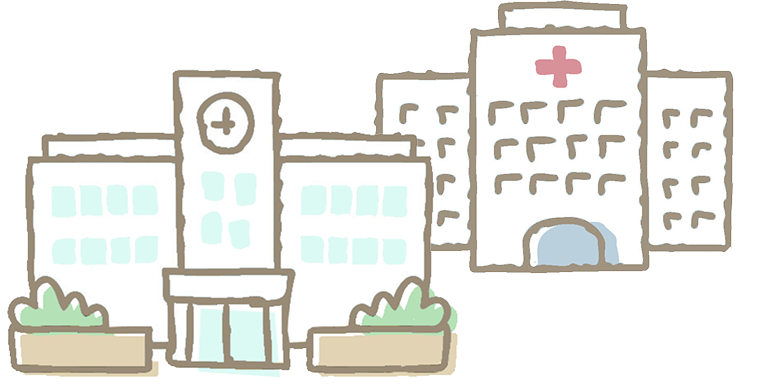 学校と病院のアイコン