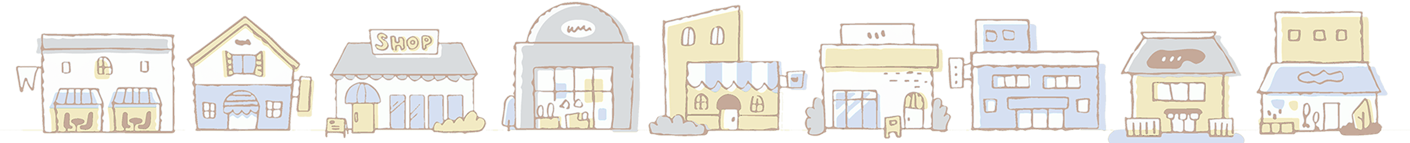 様々な形とサイズの建物が集まったグループの画像です。