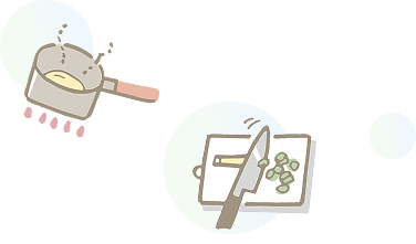 ナイフとまな板の上に置かれたエンドウ豆の画像です。